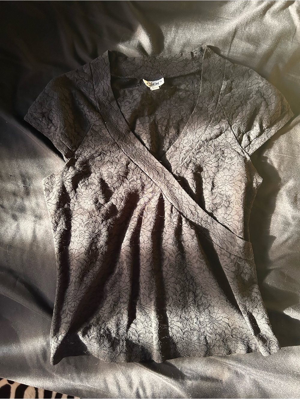 Black Lace V-Neck Top